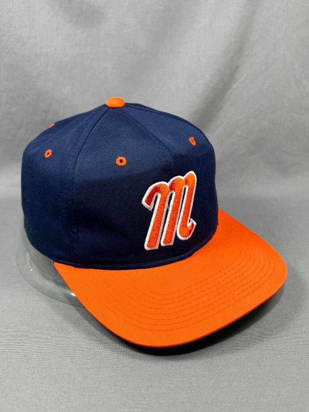 Vintage Ole Miss Rebels Kudzu Youngan Snapback Hat Navy Blue Adjustable Cap 90s